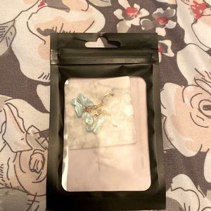 Teal butterfly earrings